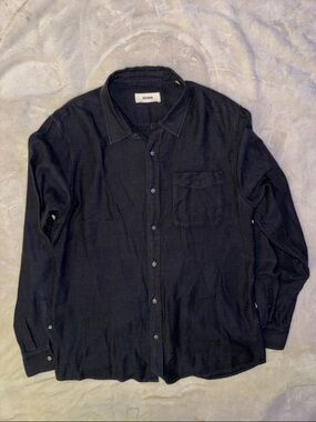 Men's Black Button-Down Shirt - Classic Long Sleeve
